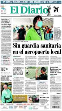 Portada de El Diario - Juarez (México)