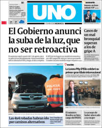 Portada de Diario Uno (Argentine)