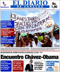 Portada de Diario de Caracas (Venezuela)