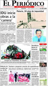 Portada de El Periódico (Colombia)