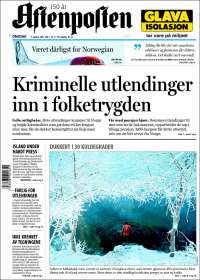 Portada de Aftenposten (Norvège)