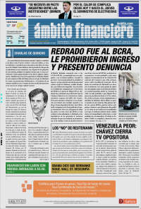 Portada de Diario Ambito Financiero (Argentina)
