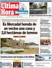 Portada de Menorca es diari (Spain)