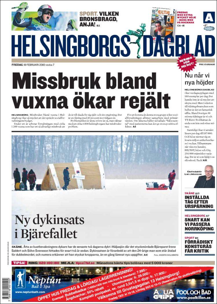 Portada de Helsingborgs Dagblad (Sweden)