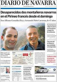 Portada de Diario de Navarra (Espagne)