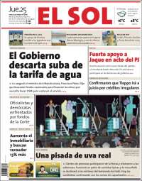 Portada de El Sol Diario (Argentine)