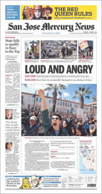 Portada de San Jose Mercury News (USA)