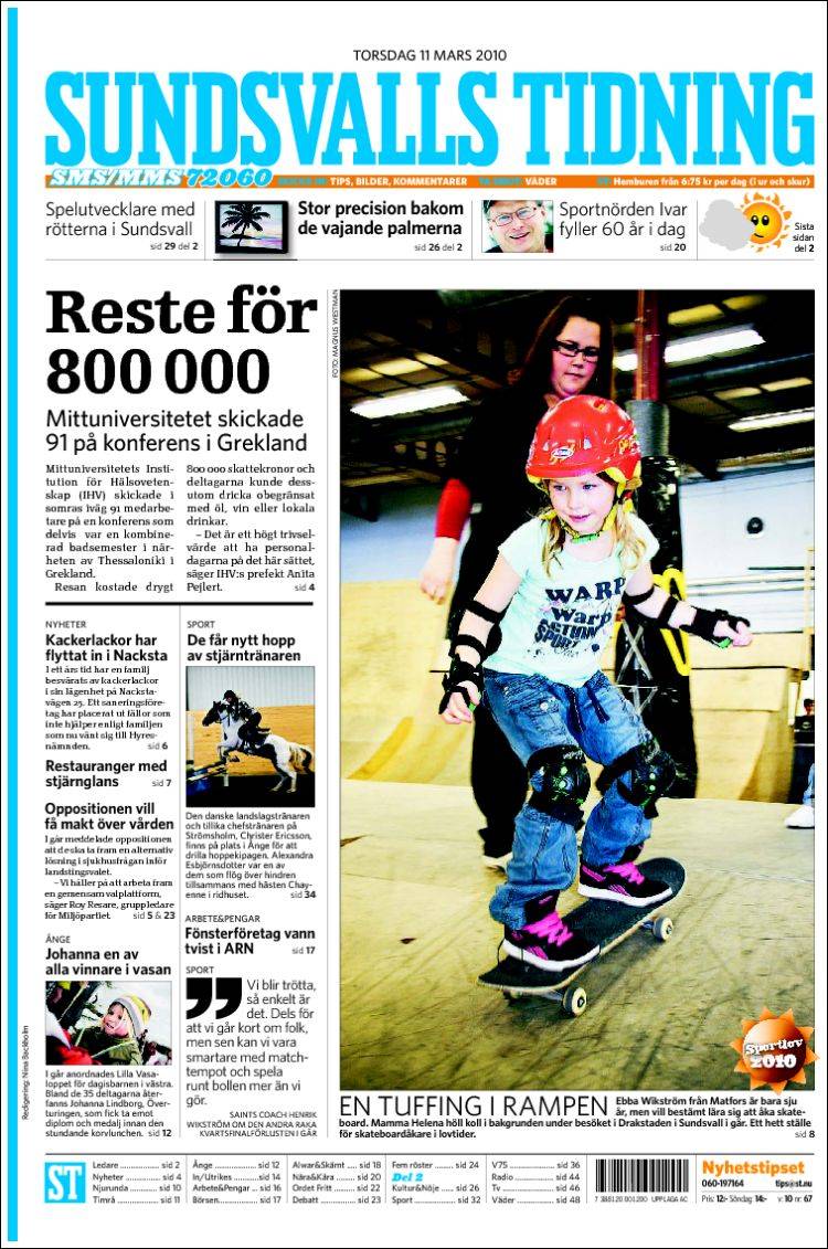 Portada de Sundsvalls Tidning (Sweden)