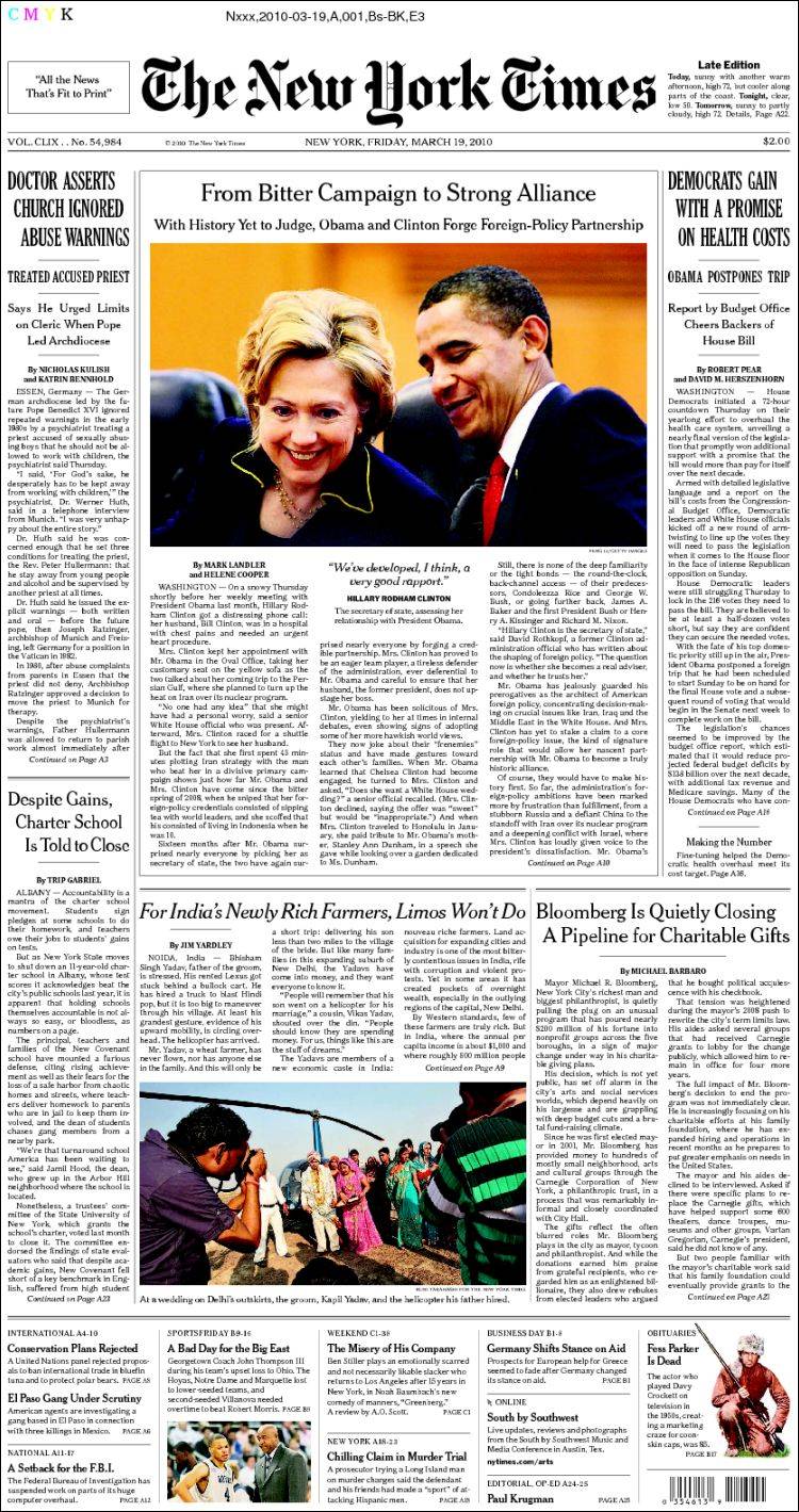 Newspaper New York Times Usa Newspapers In Usa Fridays Edition