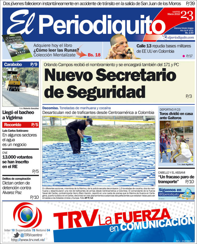 Portada de Periodiquito de Aragua (Venezuela)
