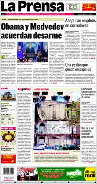 Portada de La Prensa (Panama)