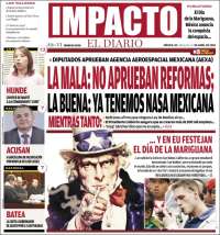 Portada de Impacto El Diario (Mexique)
