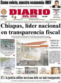 Portada de El Diario del Sur (México)