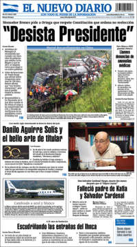 Portada de El Nuevo Diario (Nicaragua)