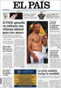 Portada de El País (España)