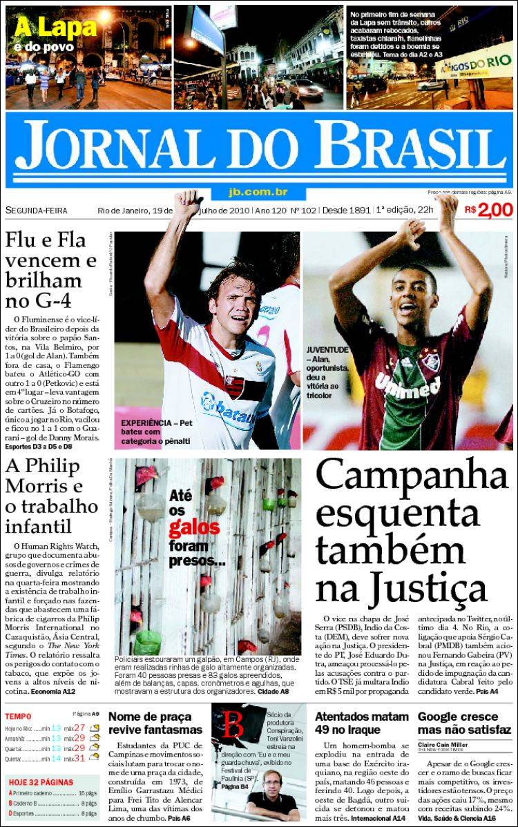 Portada de Jornal do Brasil (Brésil)