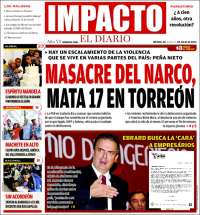 Portada de Impacto El Diario (Mexique)