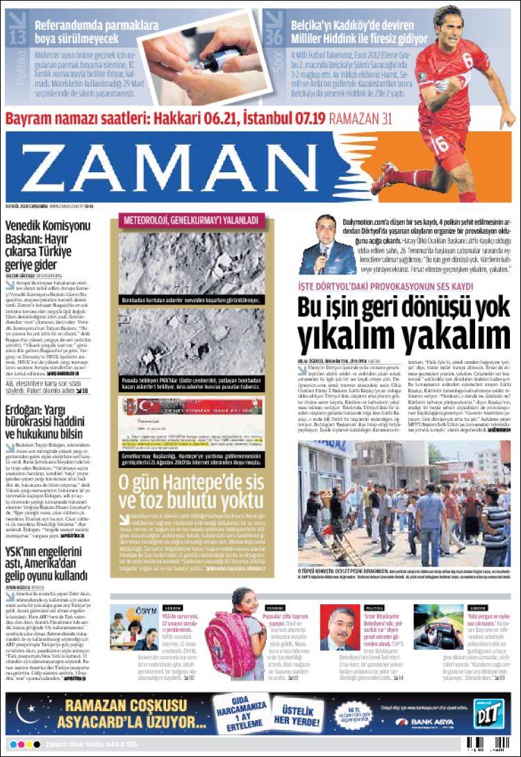 Portada de Zaman (Turkey)