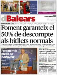 Portada de Diari Balears (España)