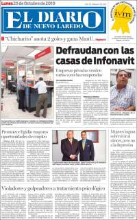 Portada de El Diario de Nuevo Laredo (Mexico)