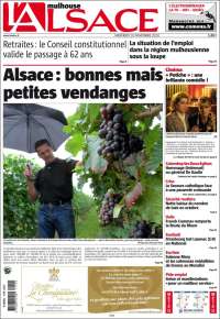 Portada de Journal L'Alsace (Francia)