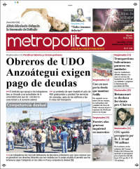 Portada de Diario Metropolitano (Venezuela)