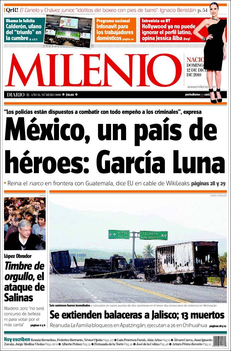 Portada de Milenio (Mexico)