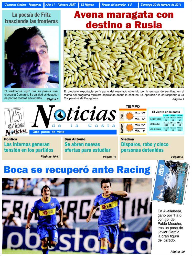 Portada de Noticias de la Costa (Argentina)