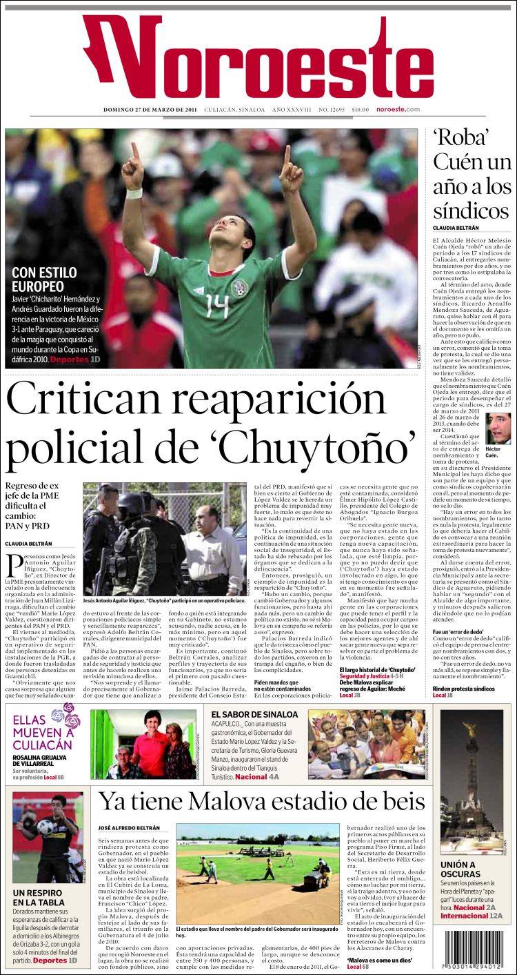 Portada de Periódico Noroeste (México)