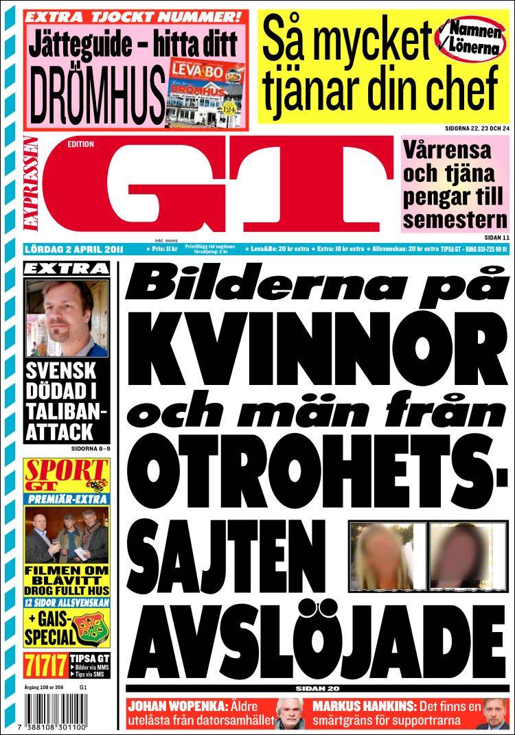 Portada de Göteborgstidningen (Sweden)