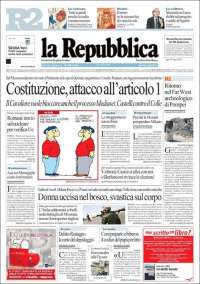 Portada de La Repubblica (Italia)