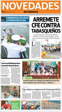 Portada de Novedades de Tabasco (México)