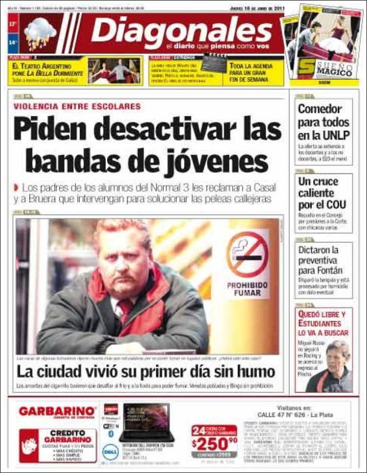 Portada de Diario Diagonales (Argentina)