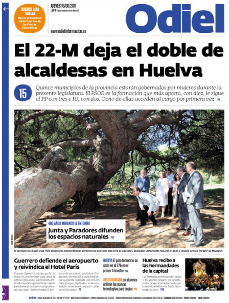 Portada de Odiel Información de Huelva (Espagne)