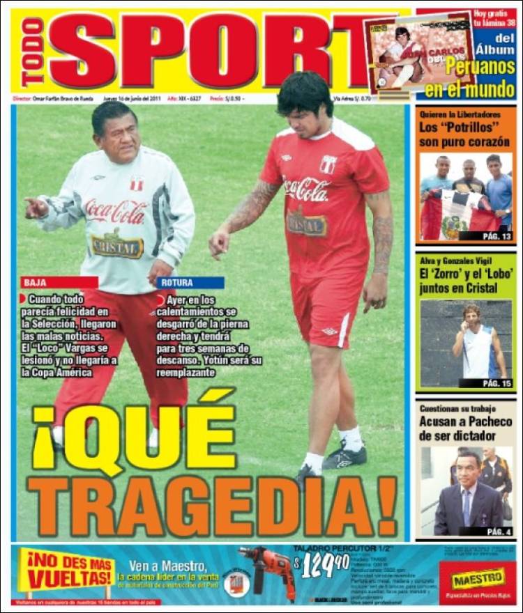 Portada de TodoSport (Pérou)
