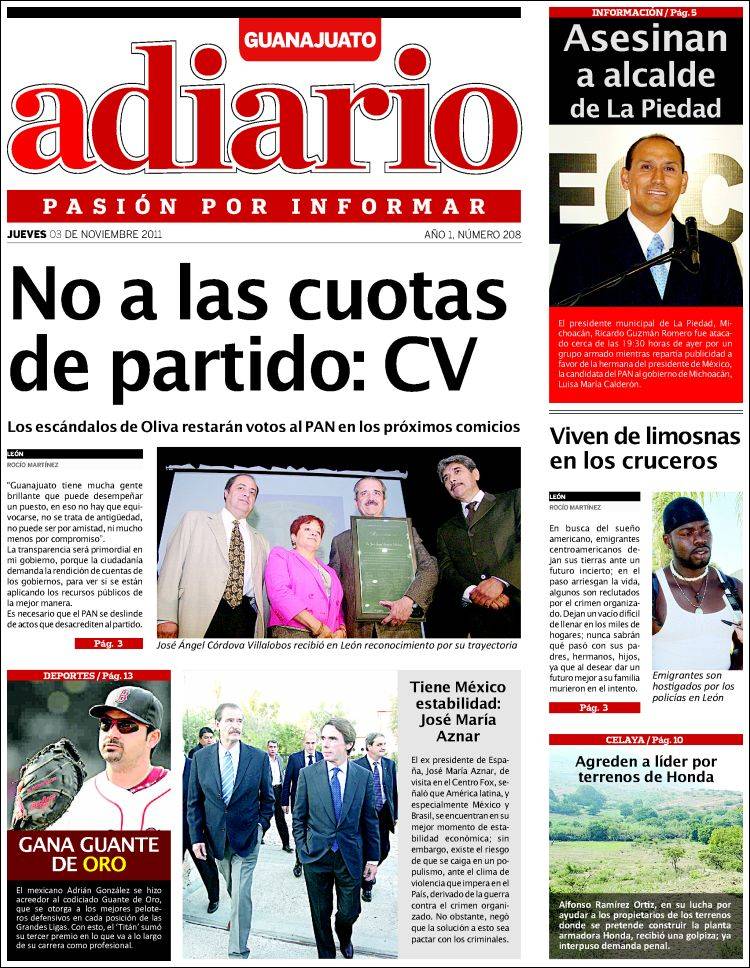 Portada de A Diario (México)