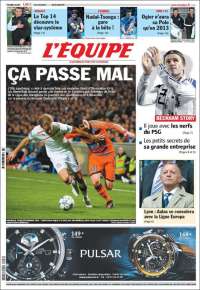 Newspaper LEquipe (France). Newspapers in France. Thursdays edition ...