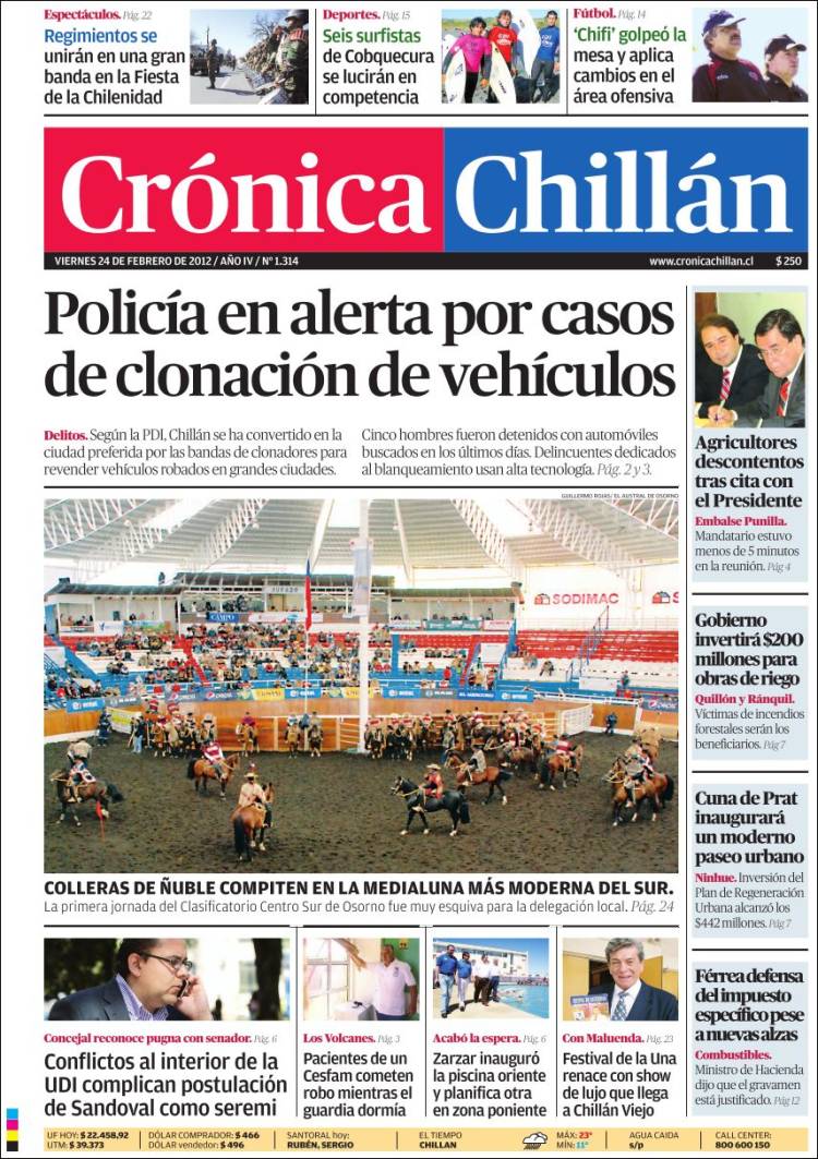 Portada de Crónica (Chile)