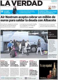 Portada de La Verdad de Albacete (España)