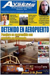 Portada de El Diario de Aysén (Chile)