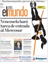 Portada de El Mundo - Economía & Negocios (Venezuela)
