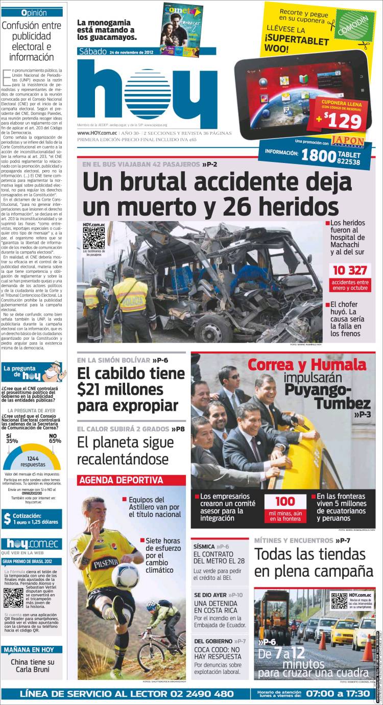 Periódico Diario Hoy (Ecuador). Periódicos de Ecuador ...
