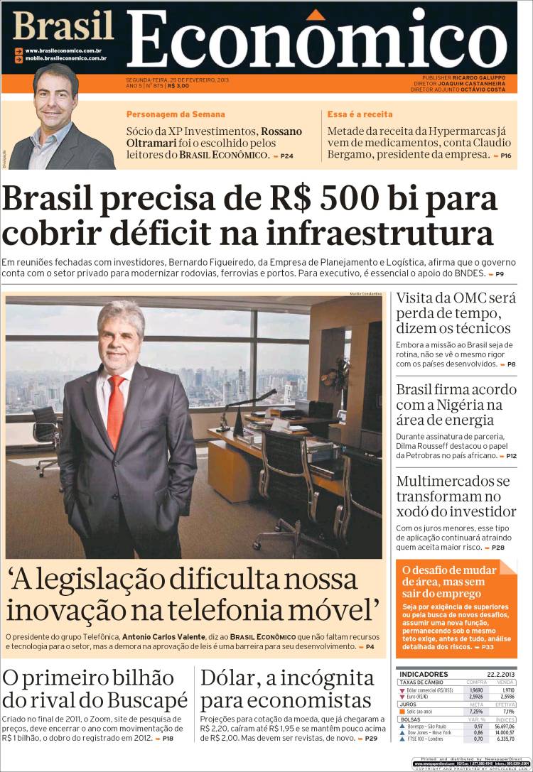 Portada de Brasil Econômico (Brasil)