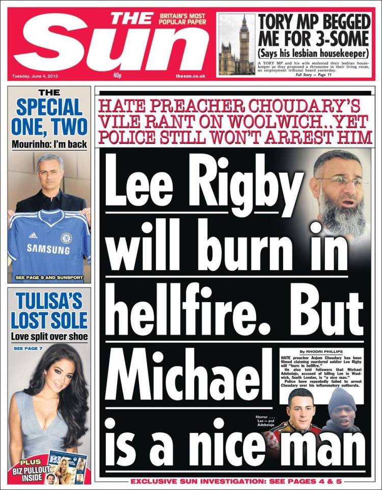 Image result for the sun newspaper 2013
