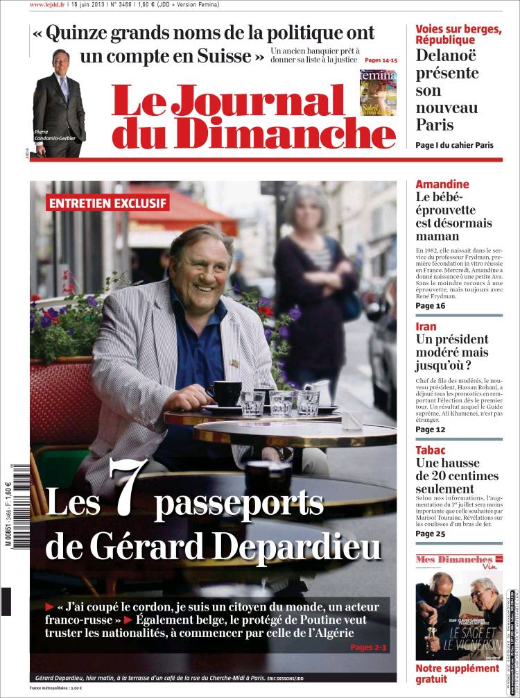 Portada de Le Journal du Dimanche (Francia)