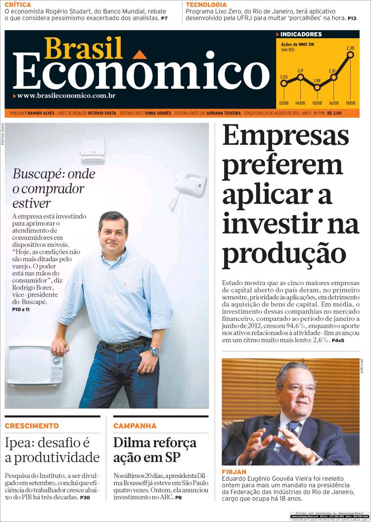 Portada de Brasil Econômico (Brasil)