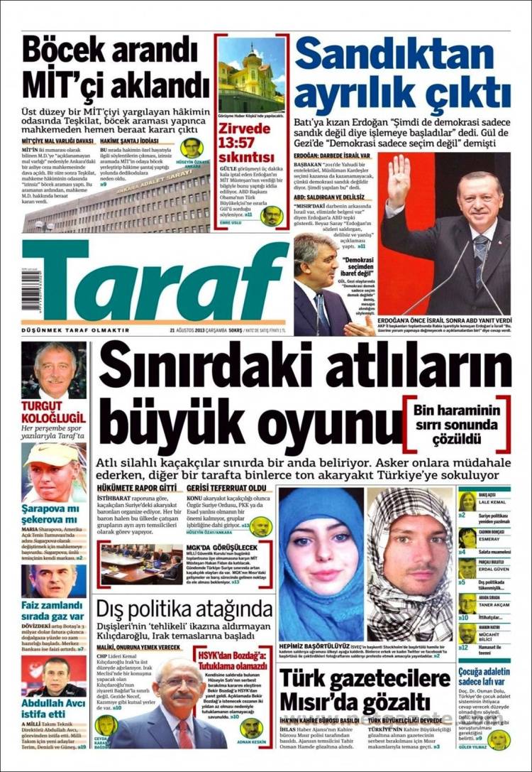 Portada de Taraf  (Turquía)