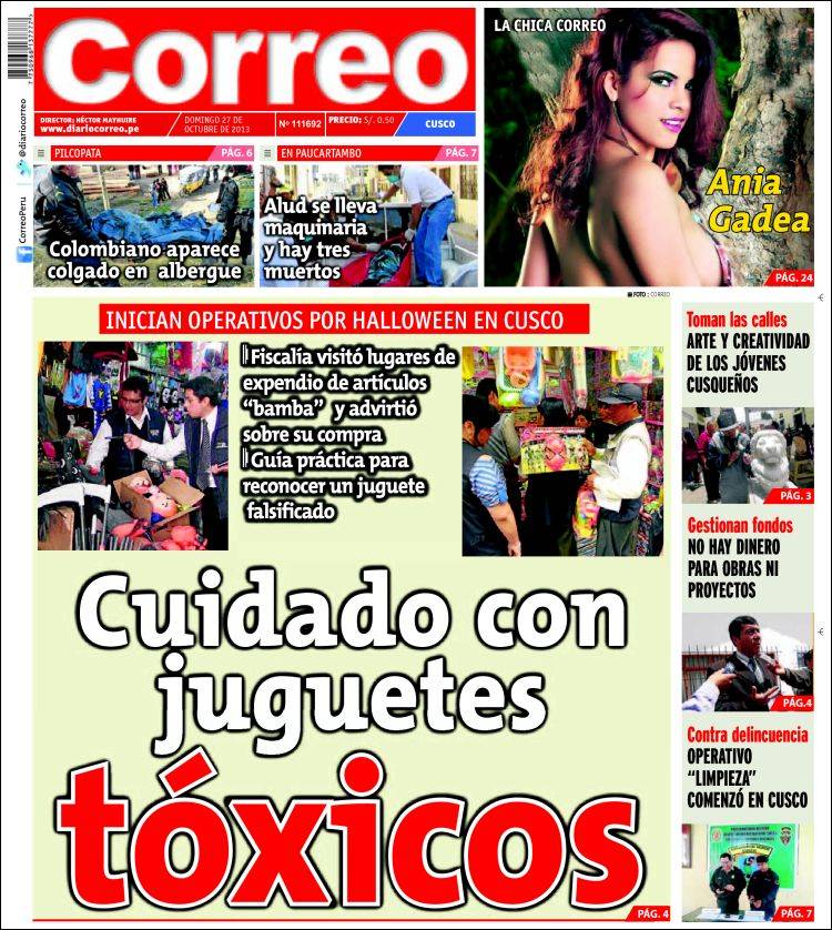 Portada de Diario Correo - Cusco (Perú)