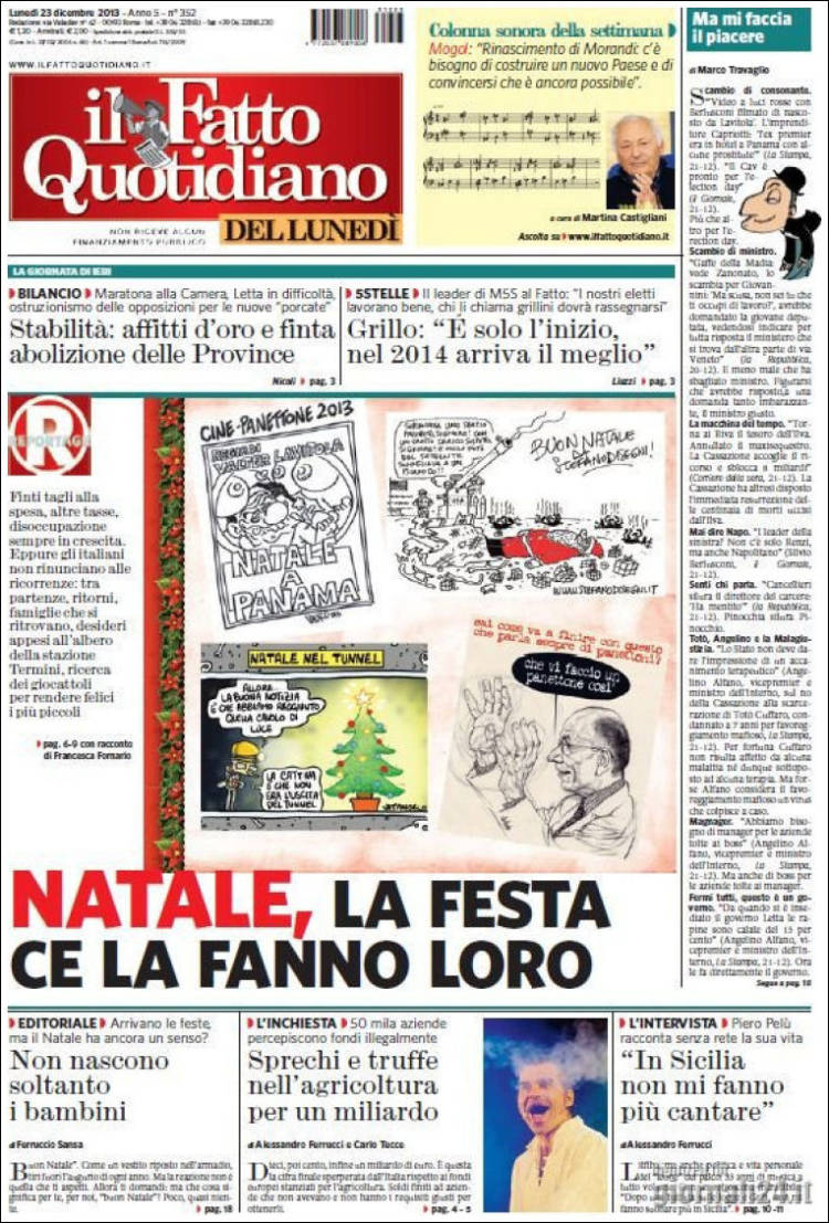 Portada de Il Fatto Quotidiano (Italy)