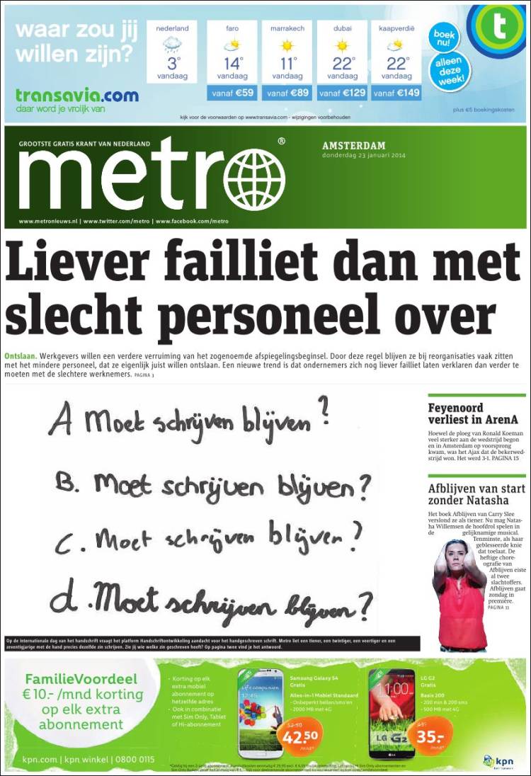 Portada de Metro (Países Bajos)